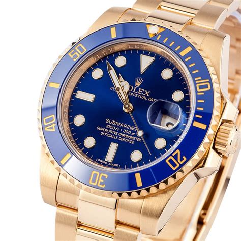 rolex submariner blue 18k gold price|rolex submariner all gold price.